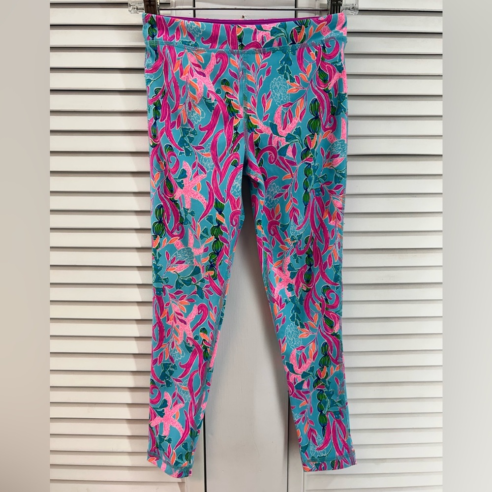 Lilly Pulitzer size 7 Luxletic legging Pants in Pink and Blue
